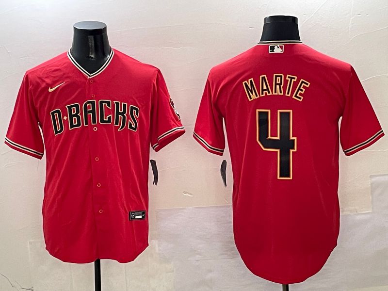 Men Arizona Diamondback #4 Marte Red Game 2025 Nike MLB Jersey style 1->arizona diamondback->MLB Jersey